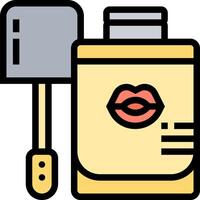 A bottle of lipstick and a spatula vector
