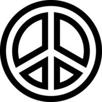 A black and white peace sign with a circle in the middle vector