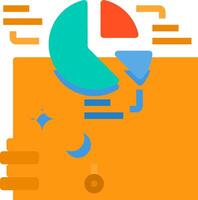 A hand holding a pie chart and a graph vector