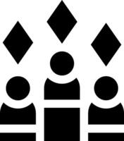 A black and white image of three people with diamond shapes vector