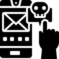 A hand holding a phone with an envelope on it vector