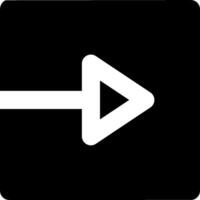 A black and white icon of a right arrow vector
