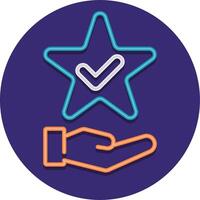 A star with a hand and a check mark vector