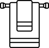 A towel hanging on a hook on a white background vector