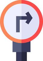 A traffic light with an arrow pointing in the direction of the right vector