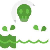 A green skull floating in the water vector