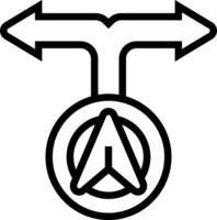 A black and white logo with a star and arrow vector