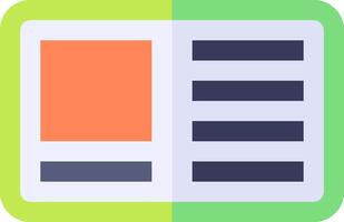 A magazine icon with a green and orange background vector