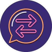 A purple circle with an arrow pointing to the right vector