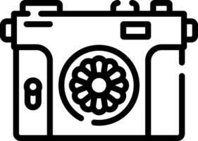 A camera icon with a flower on it vector