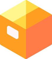 A cube with a white window in the middle vector