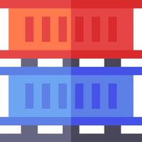 A stack of two red and blue crates vector