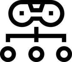 A black and white image of a pair of glasses vector