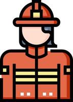 Fireman icon with a hat and a red uniform vector