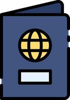 A passport with a globe icon on it vector