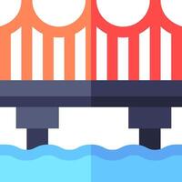 An icon of a bridge over water vector
