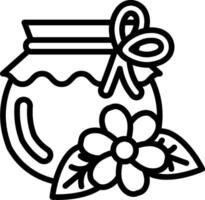 A jar with flowers and a bow on it vector
