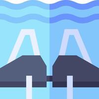 A pair of swimming goggles with a blue background vector
