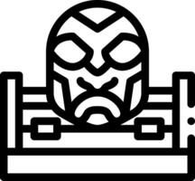 A black and white drawing of a man in a mask vector