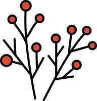 A branch with red berries on it vector