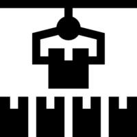 A black and white icon of a man standing on a platform vector