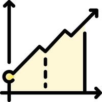 A graph with an arrow going up and down vector
