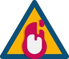 A warning sign with a mouse in the middle vector