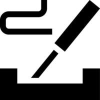 A black and white image of a pen and a cigarette vector