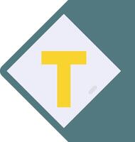 The t logo in a square with a yellow and white background vector