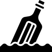 A bottle of wine is floating in the water vector
