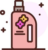 A pink bottle with a flower on it vector