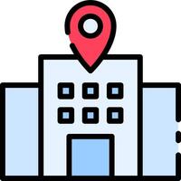 A building with a map pin on it vector