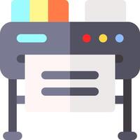 A printer with paper and a stack of paper vector