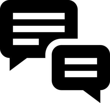 Two speech bubbles with a message in one vector