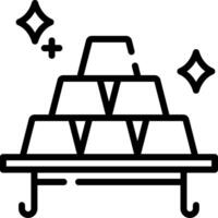 A black and white illustration of a table with a stack of blocks vector