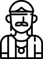 A man with a mustache and a hat vector