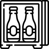 Two bottles of beer in a refrigerator icon vector