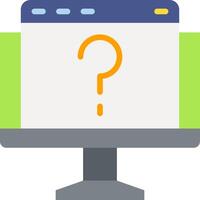 Question mark icon on computer screen vector