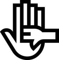 A black and white hand with a finger pointing to it vector