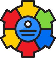 A colorful gear wheel with a blue center vector
