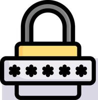 A lock with four keys on it vector
