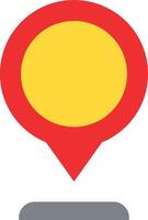 A red and yellow pin with a speech bubble vector