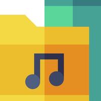 Music folder icon with music notes vector