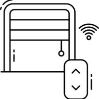 A remote control is connected to a door vector