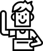 A man with a tool in his hand and a smile vector
