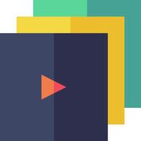 A colorful square with a triangle in the middle vector
