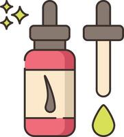 A bottle of liquid and a dropper with a drop of liquid vector