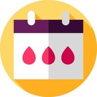 A calendar with blood drops on it vector