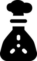 A black and white image of a bottle with a hat on it vector