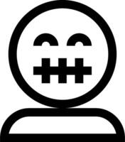 A black and white image of a skull with a mouth vector